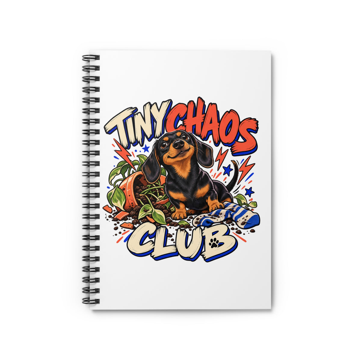 Tiny Chaos Club — Custom Pet Portrait Spiral Notebook