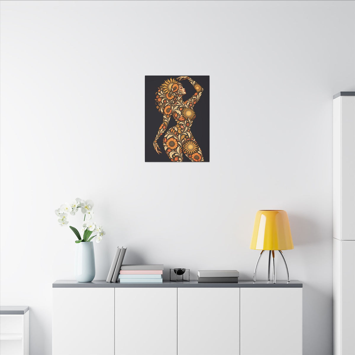 Solar Scroll Reverie — Matte Stretched Canvas