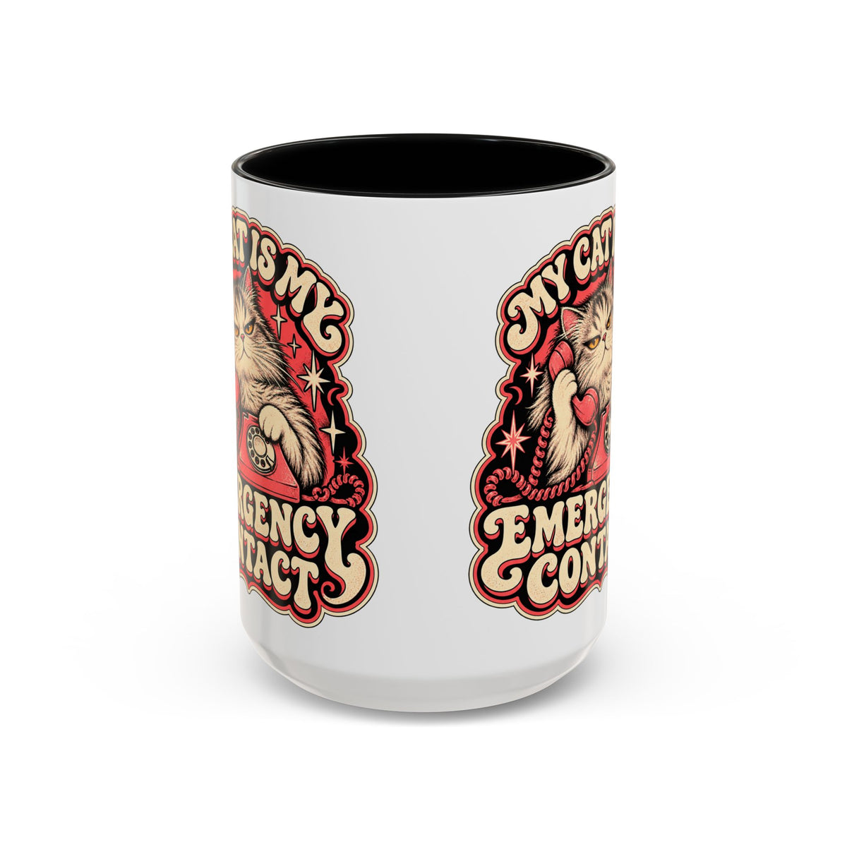 My Cat Is My Emergency Contact — Accent Mug