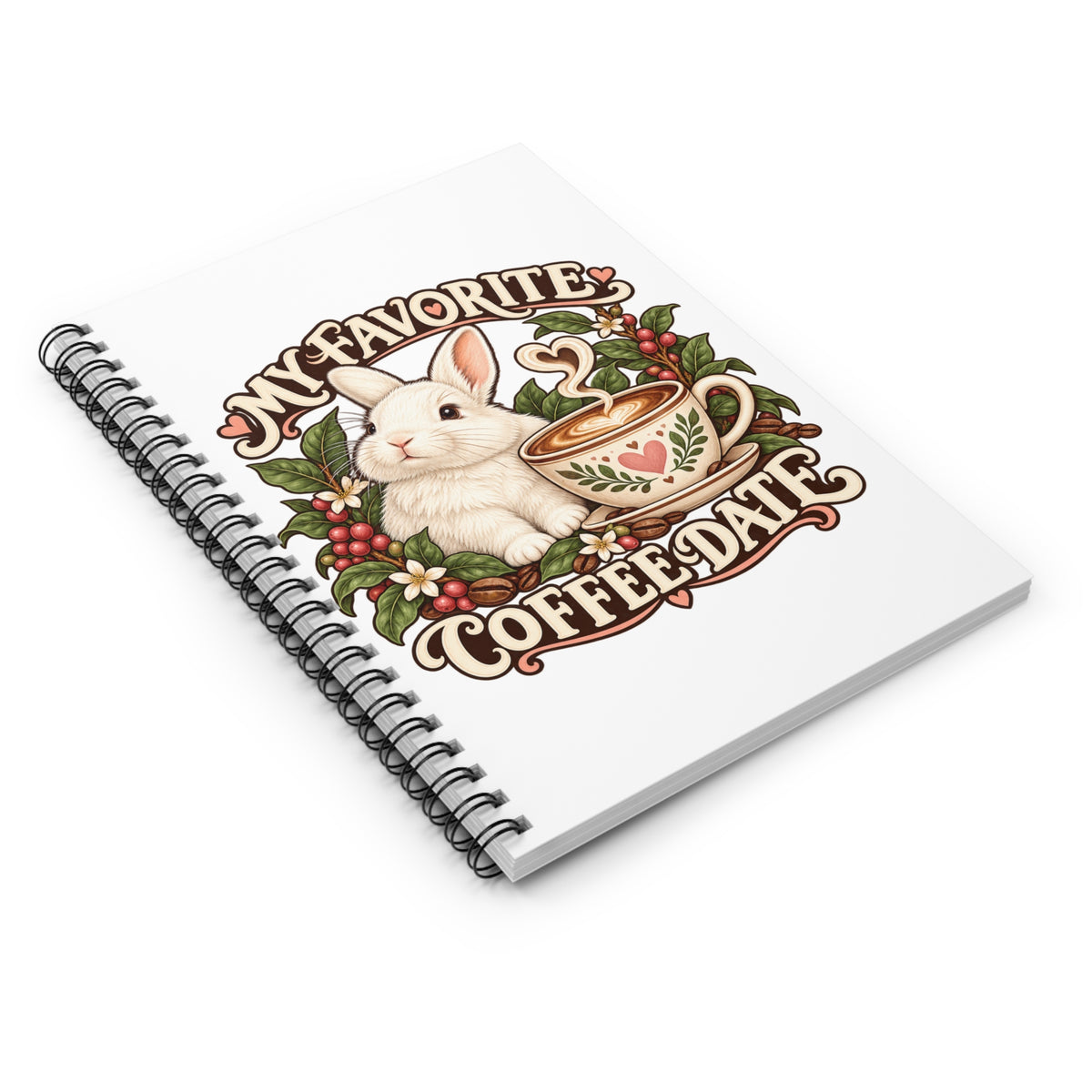 Coffee Companion — Custom Pet Portrait Spiral Notebook