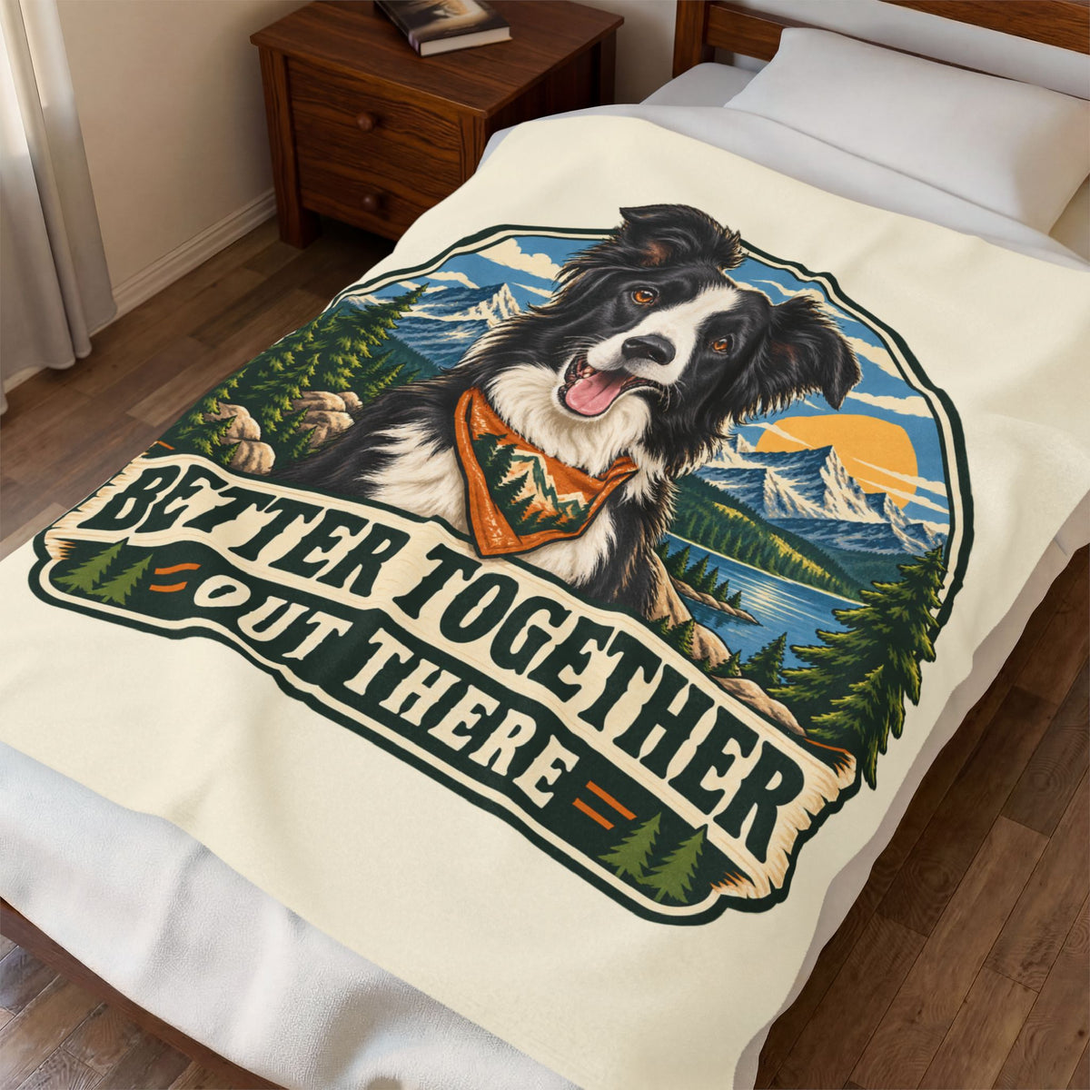 Adventure Buddy — Custom Pet Portrait Plush Blanket