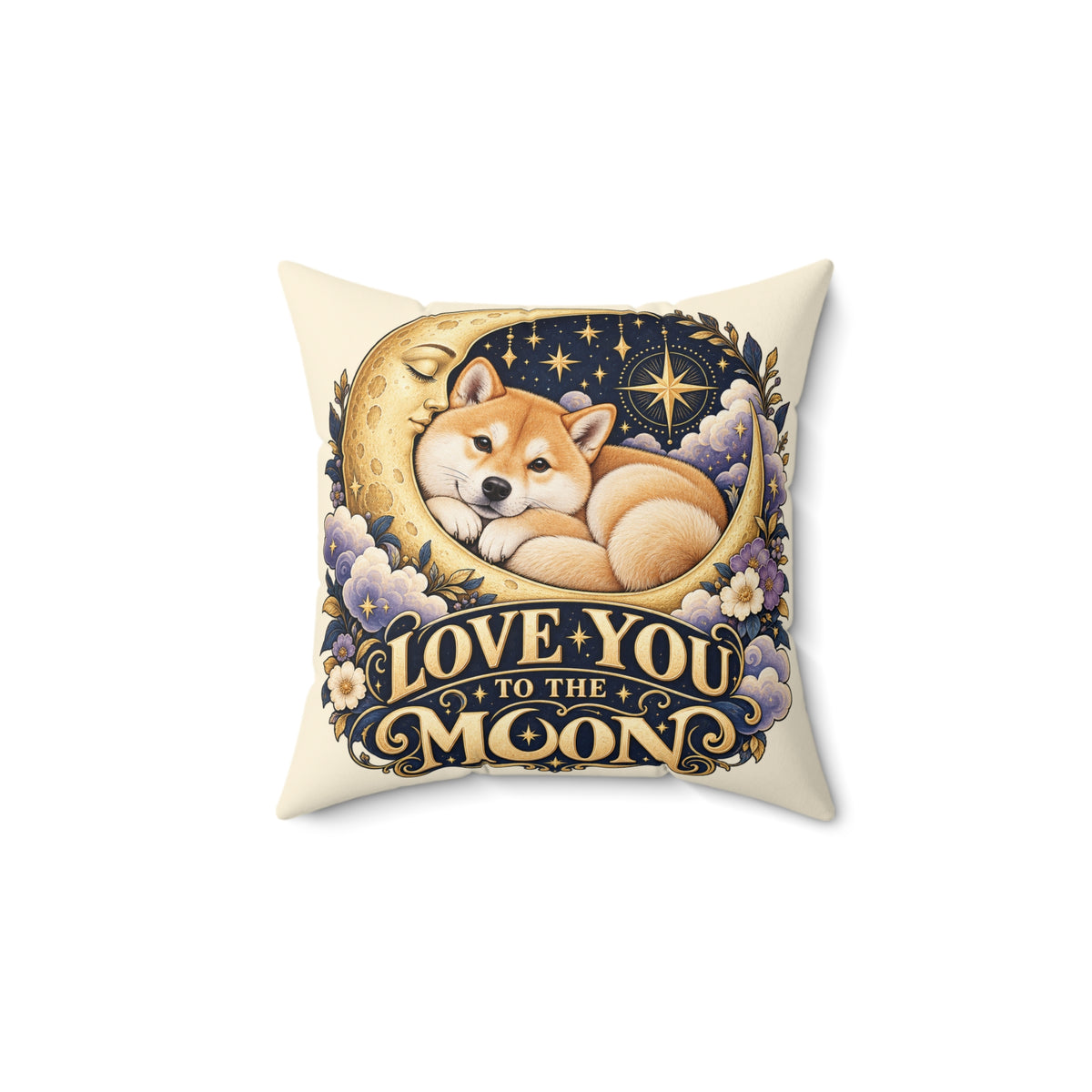 Love You to the Moon — Custom Pet Portrait Portrait Pillow