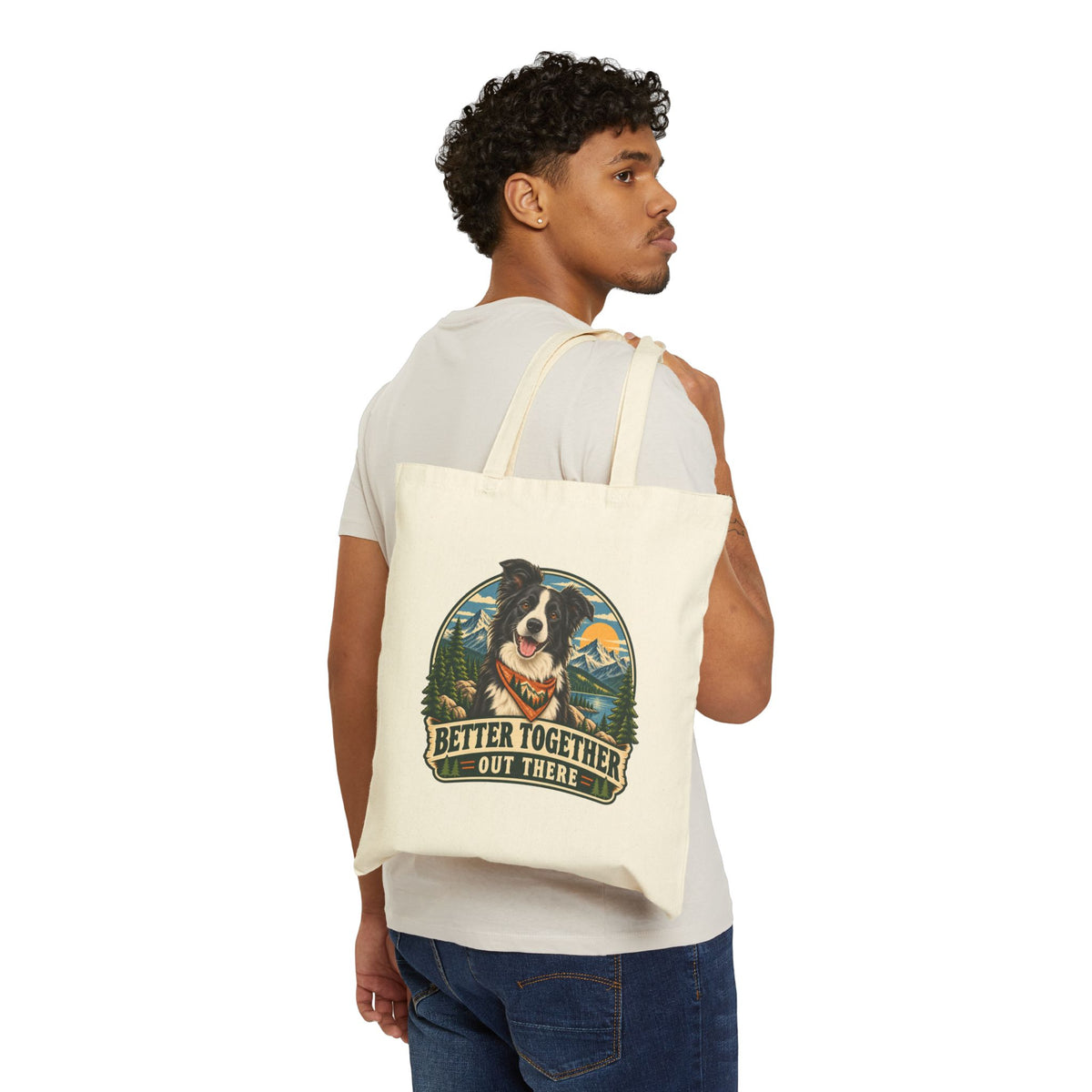 Adventure Buddy — Custom Pet Portrait Canvas Tote