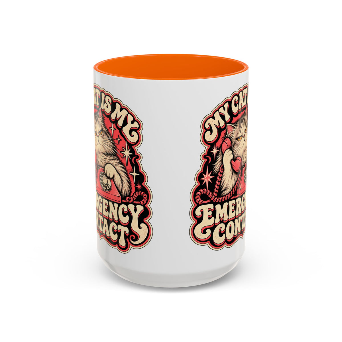 My Cat Is My Emergency Contact — Accent Mug