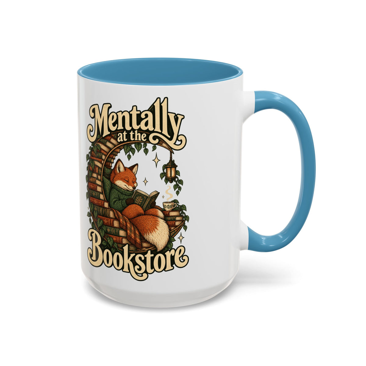 Mentally at the Bookstore — Accent Mug