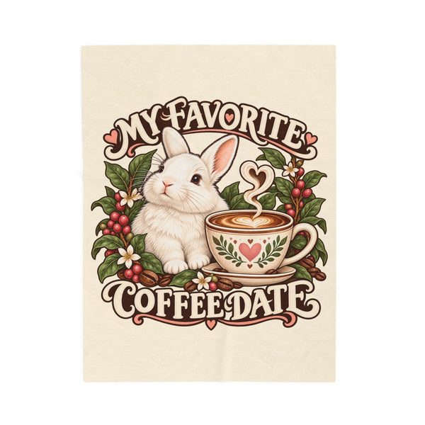 Coffee Companion — Custom Pet Portrait Plush Blanket