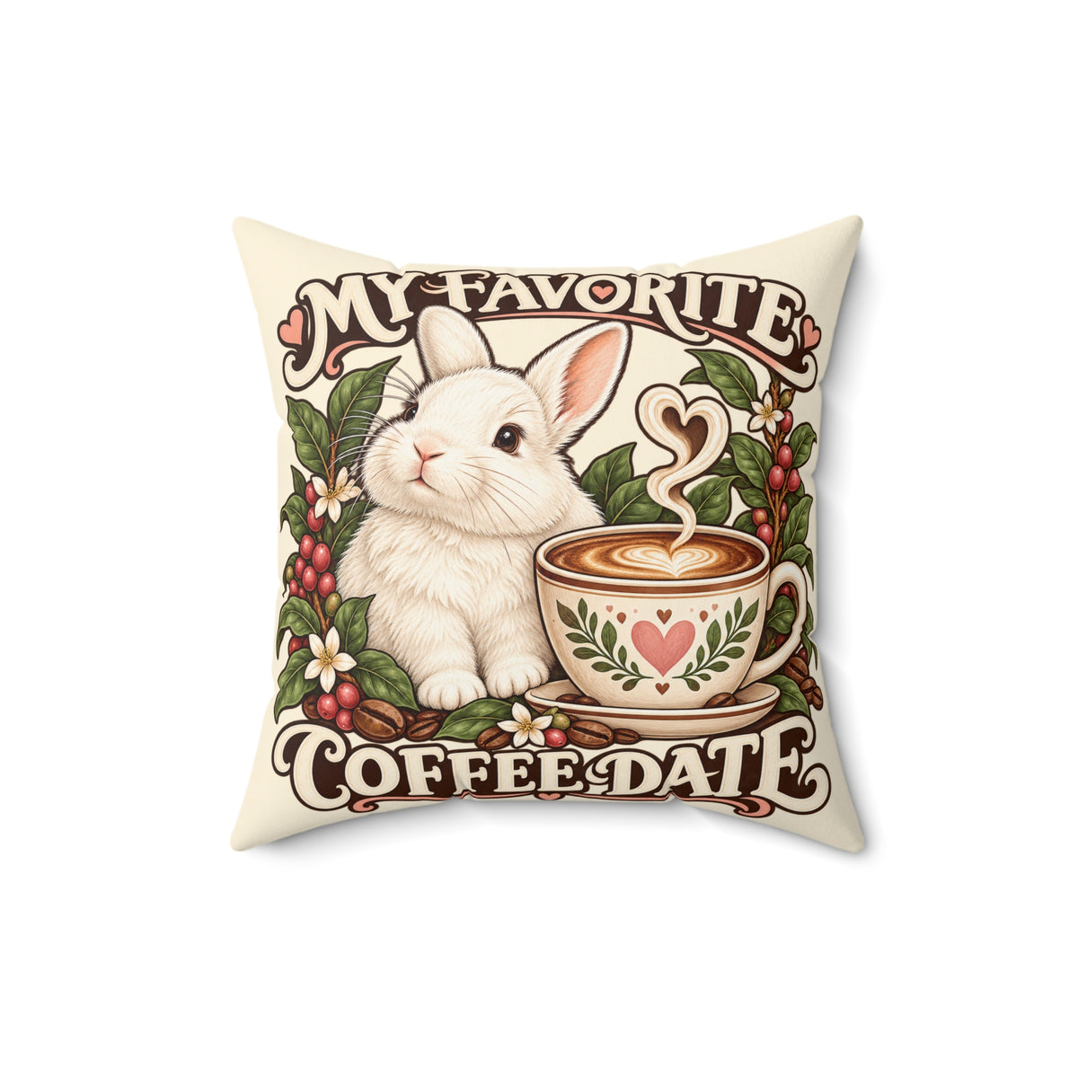 Coffee Companion — Custom Pet Portrait Portrait Pillow