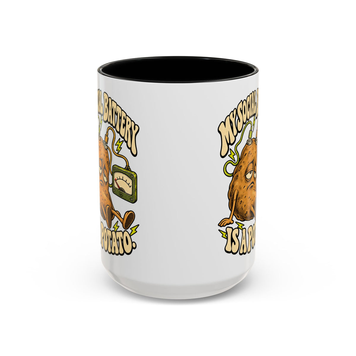 My Social Battery Is a Potato — Accent Mug