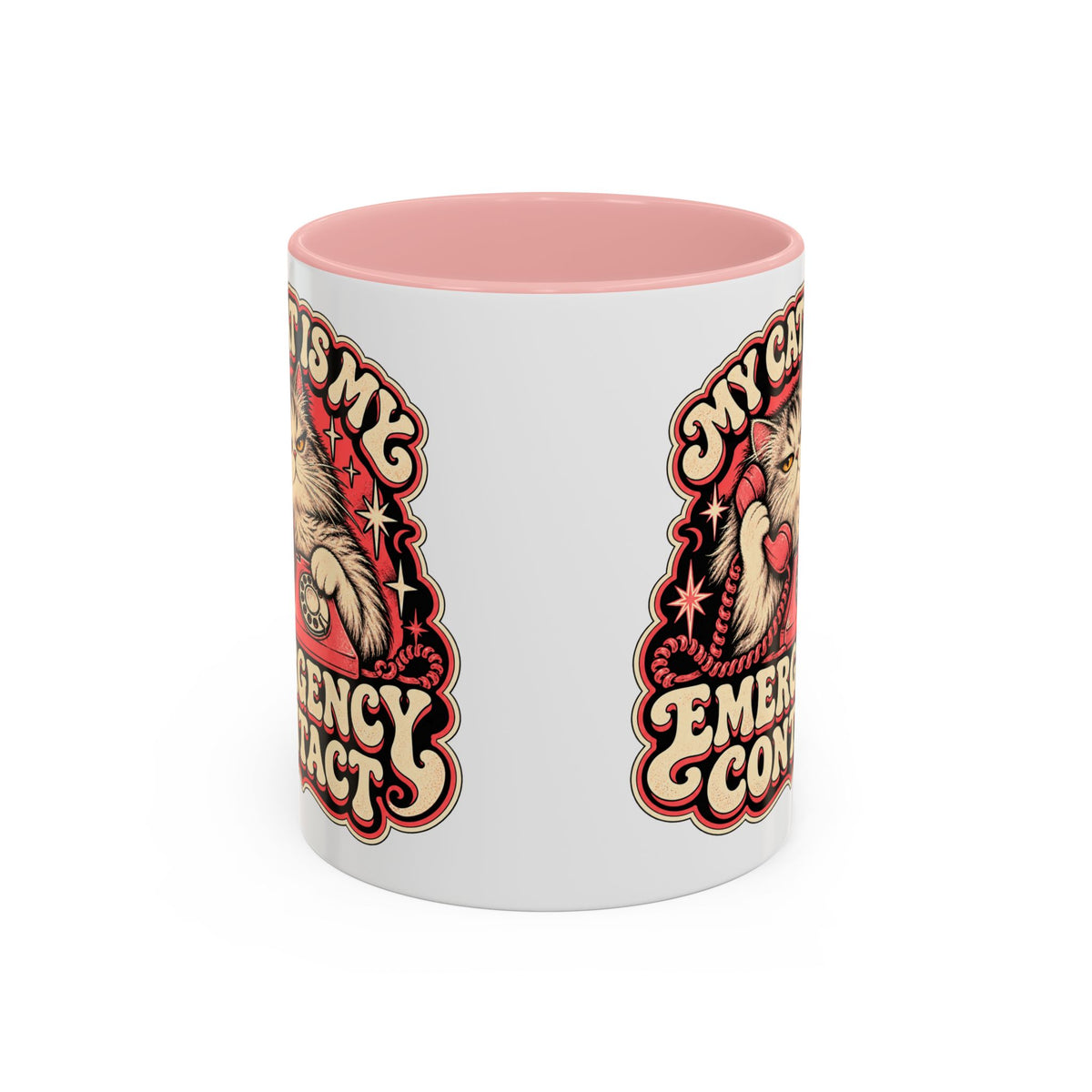 My Cat Is My Emergency Contact — Accent Mug