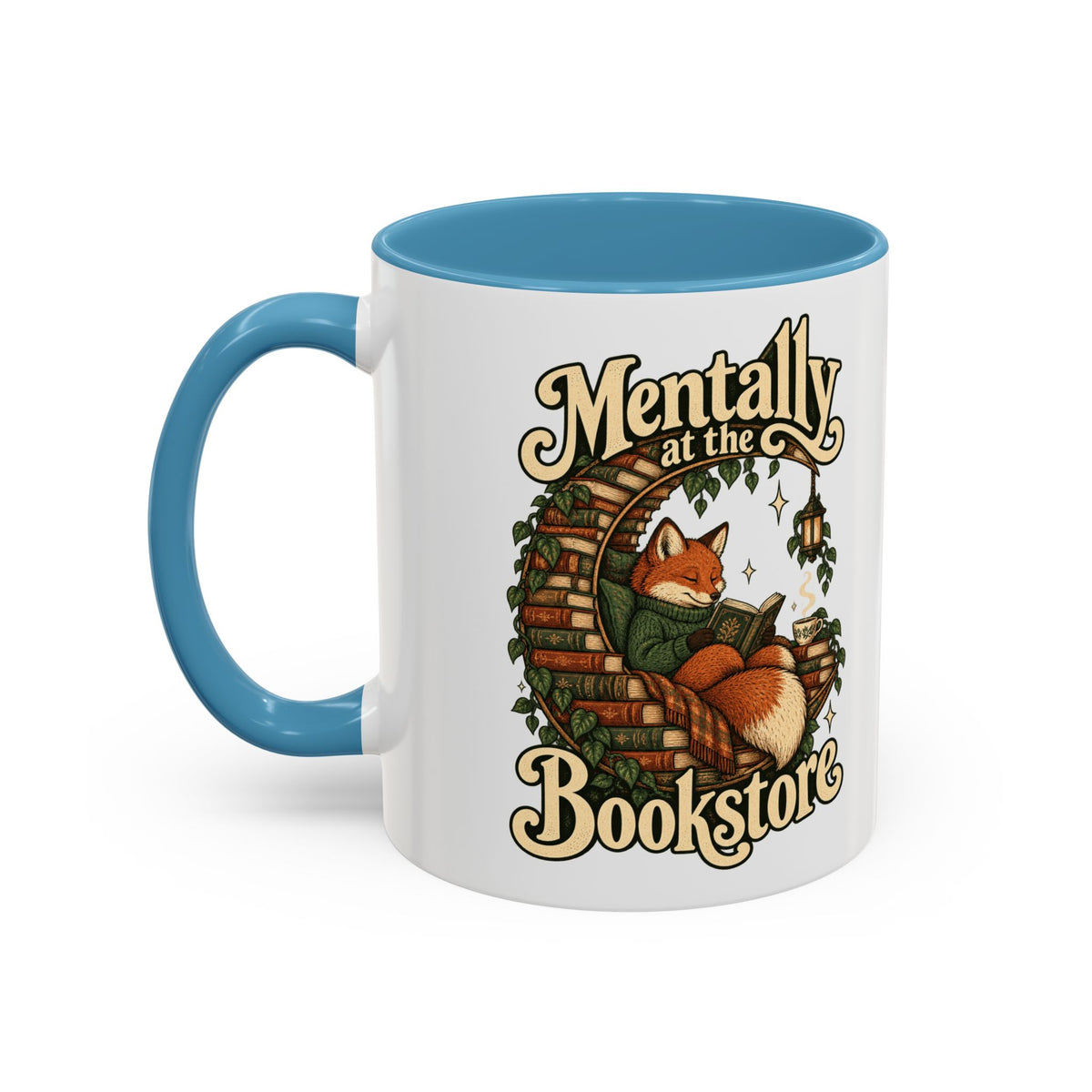 Mentally at the Bookstore — Accent Mug