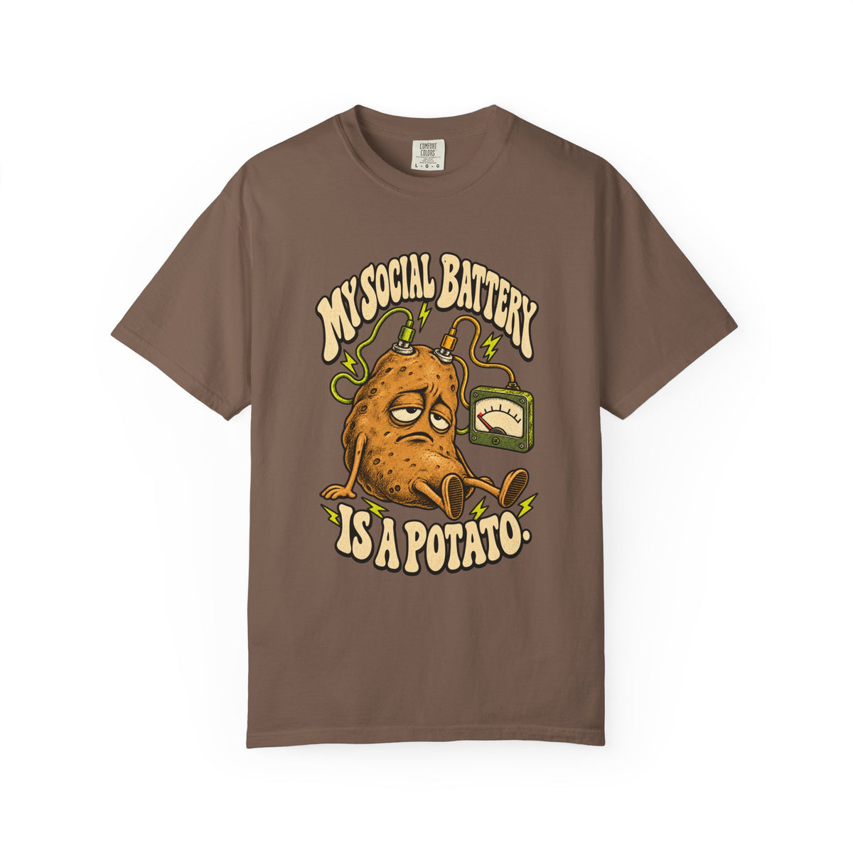 My Social Battery Is a Potato — Garment-Dyed Tee