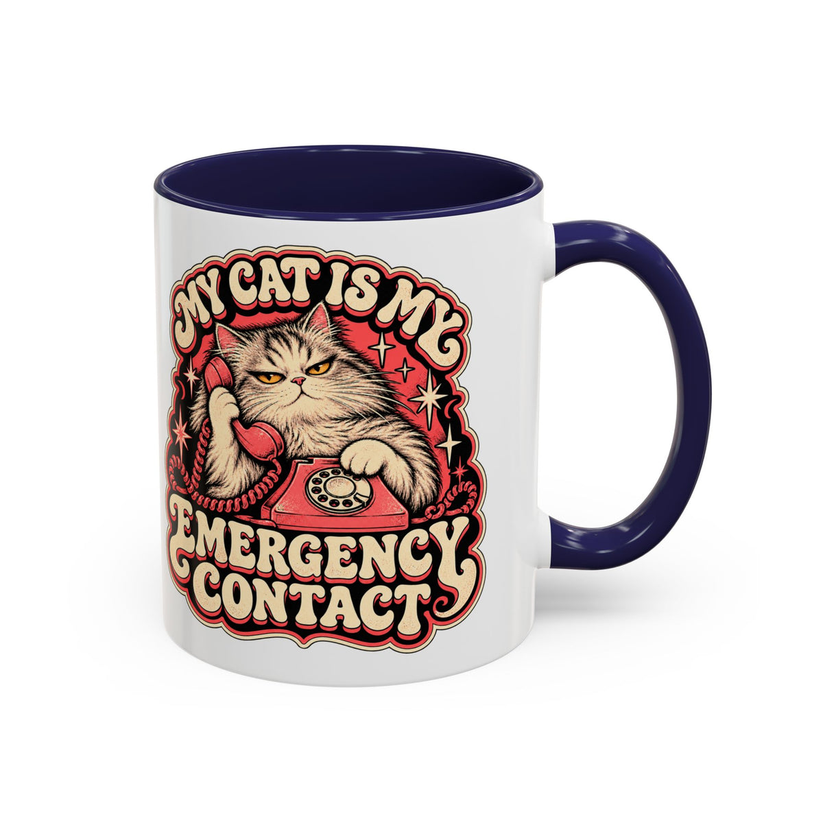 My Cat Is My Emergency Contact — Accent Mug