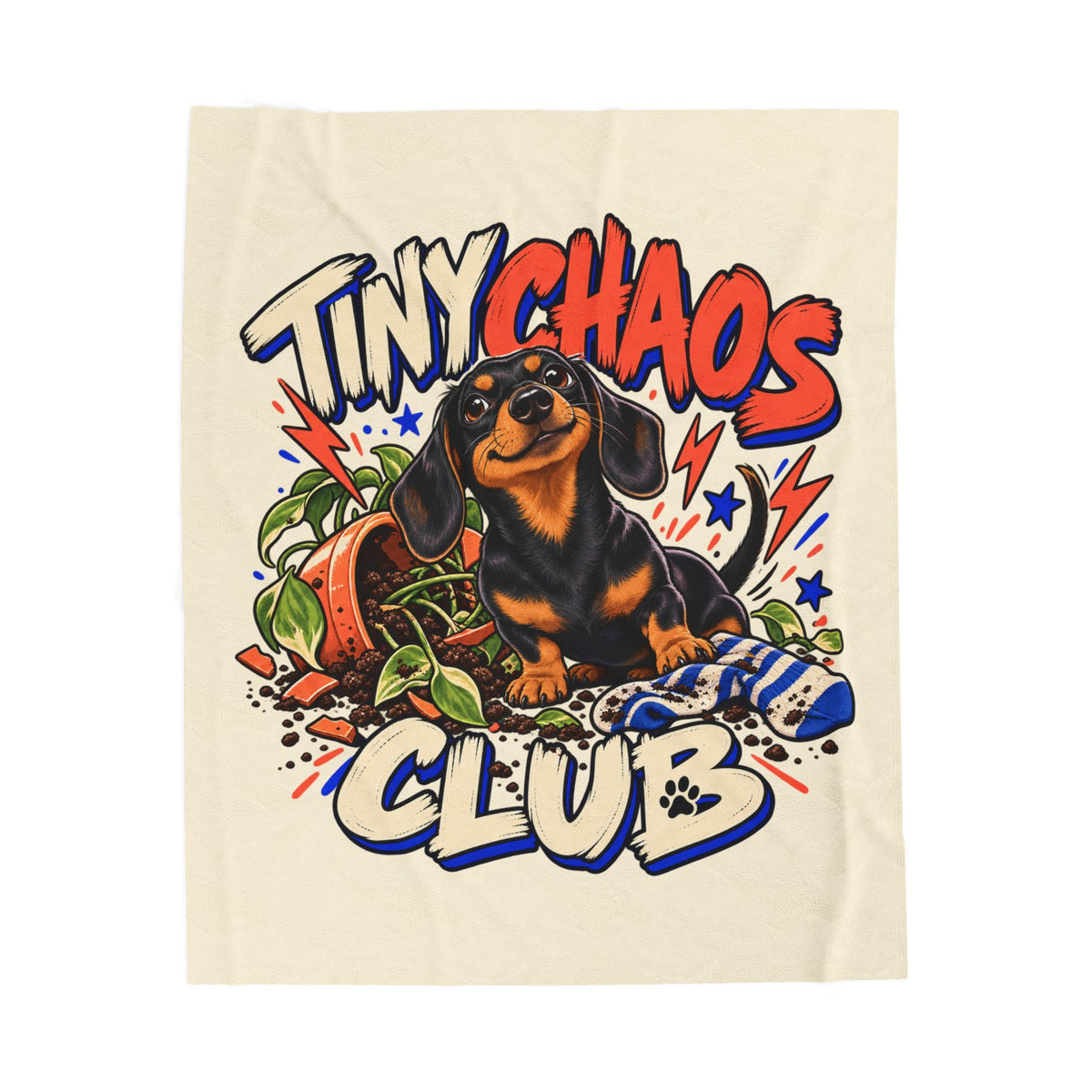 Tiny Chaos Club — Custom Pet Portrait Plush Blanket