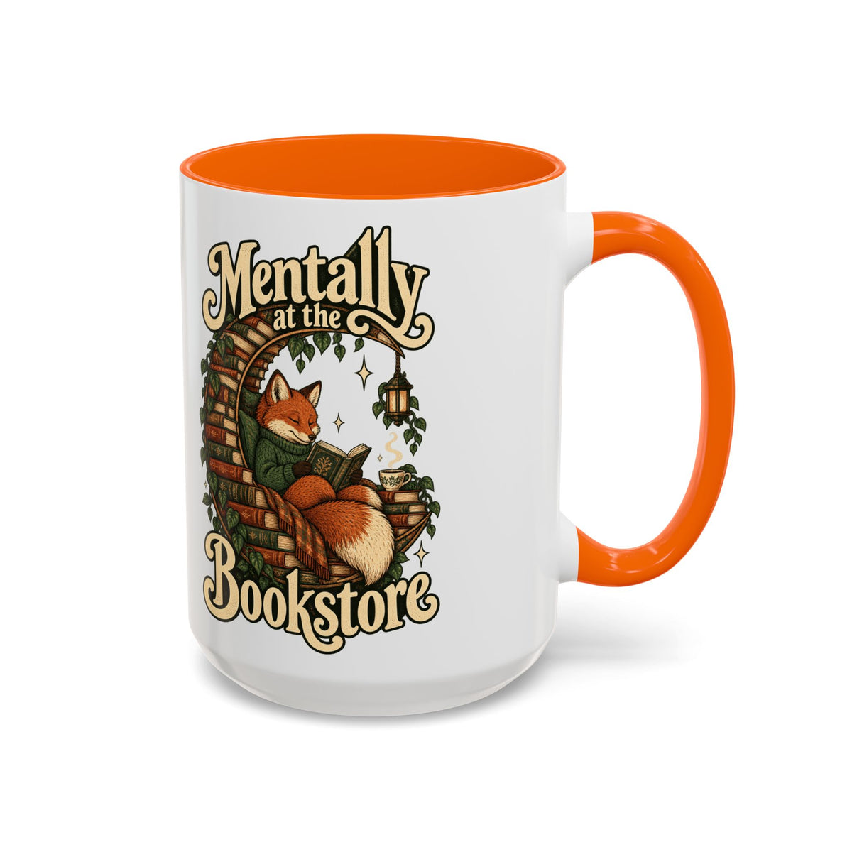 Mentally at the Bookstore — Accent Mug