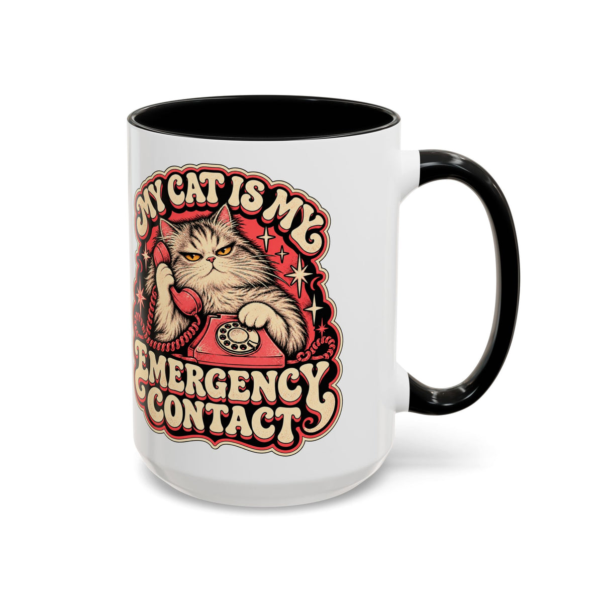 My Cat Is My Emergency Contact — Accent Mug