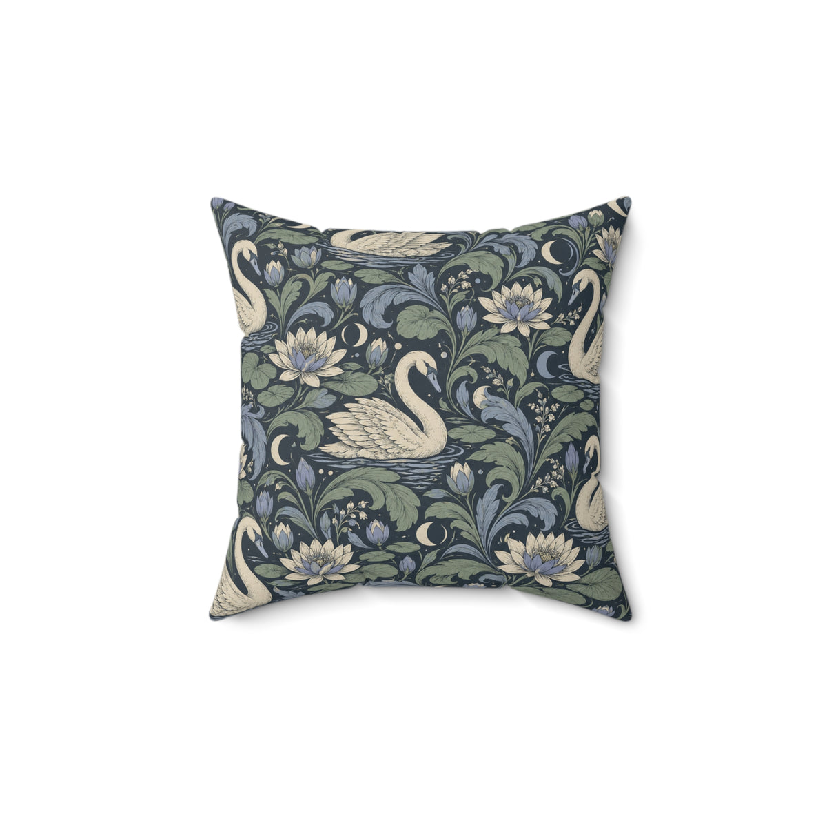 Moonlit Swan Pattern — Accent Pillow