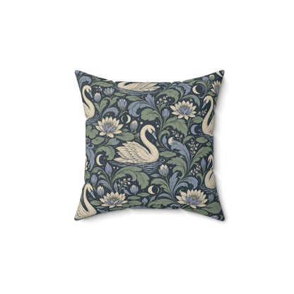 Moonlit Swan Pattern — Accent Pillow