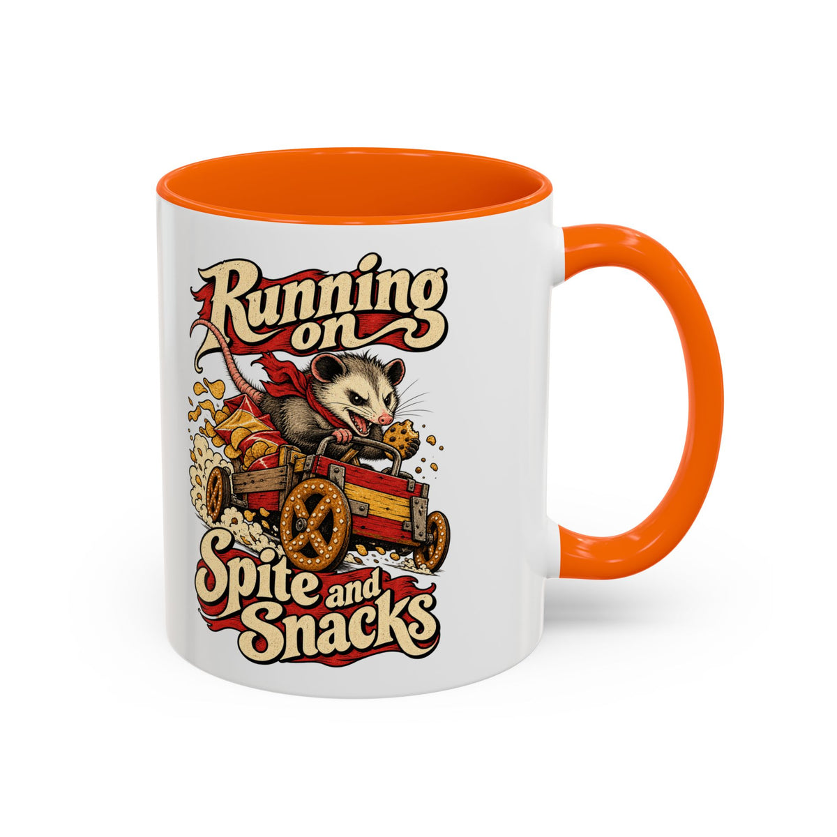 Running on Spite and Snacks — Accent Mug