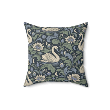 Moonlit Swan Pattern — Accent Pillow