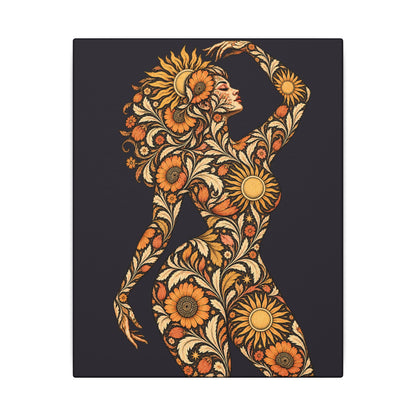 Solar Scroll Reverie — Matte Stretched Canvas