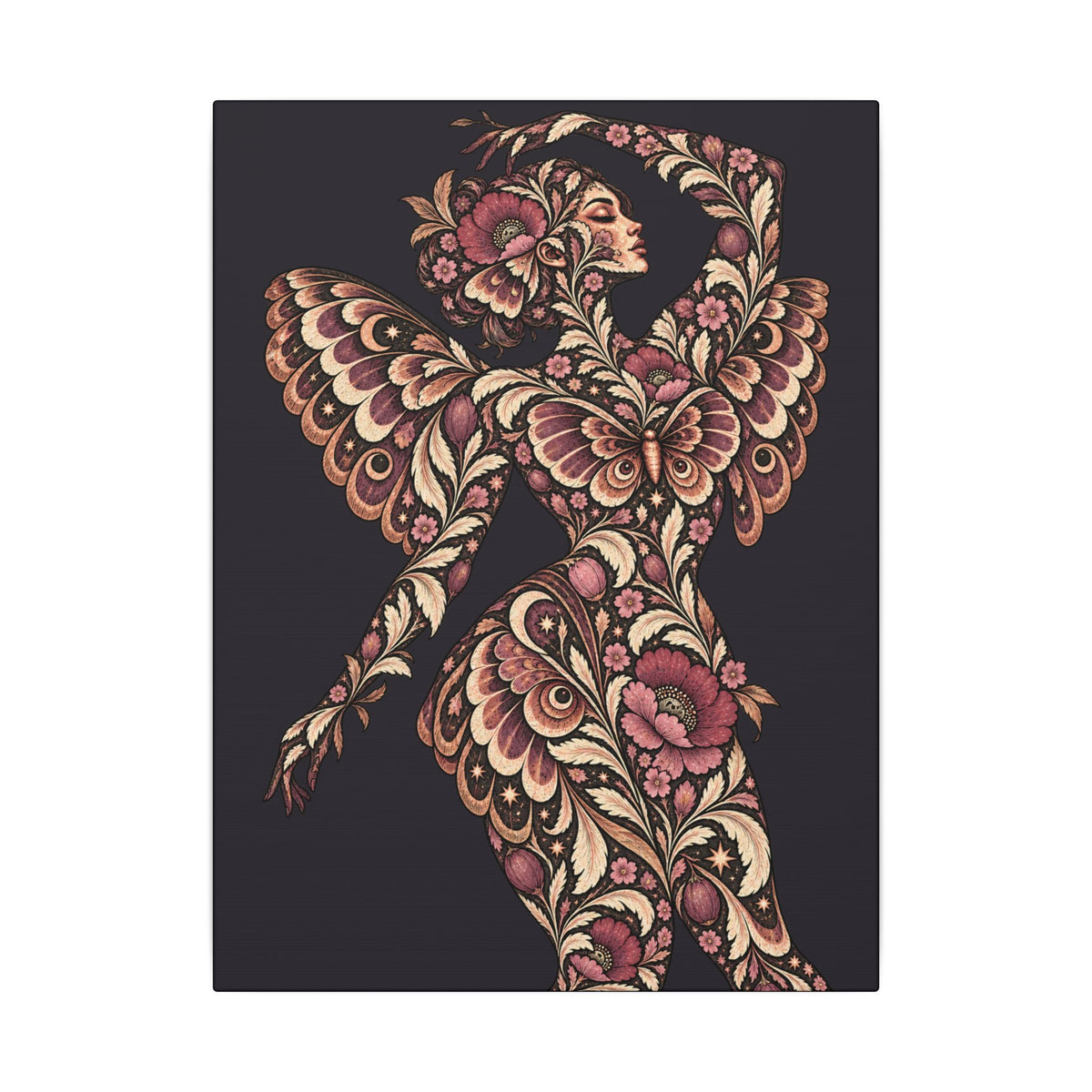 Velvet Wings Reverie — Matte Stretched Canvas
