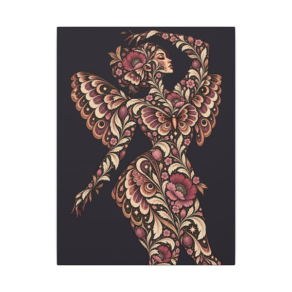 Velvet Wings Reverie — Matte Stretched Canvas