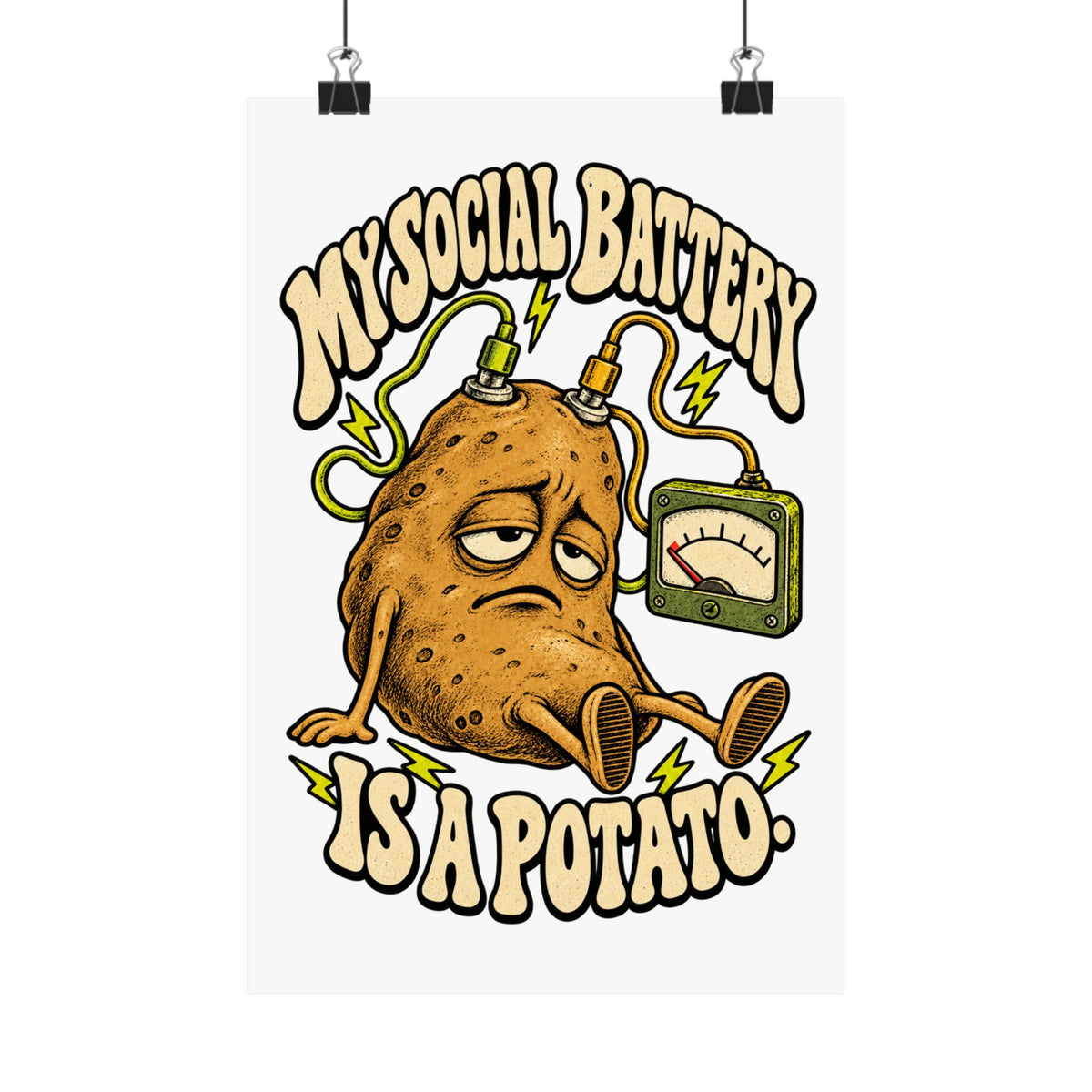 My Social Battery Is a Potato — Matte Art Print