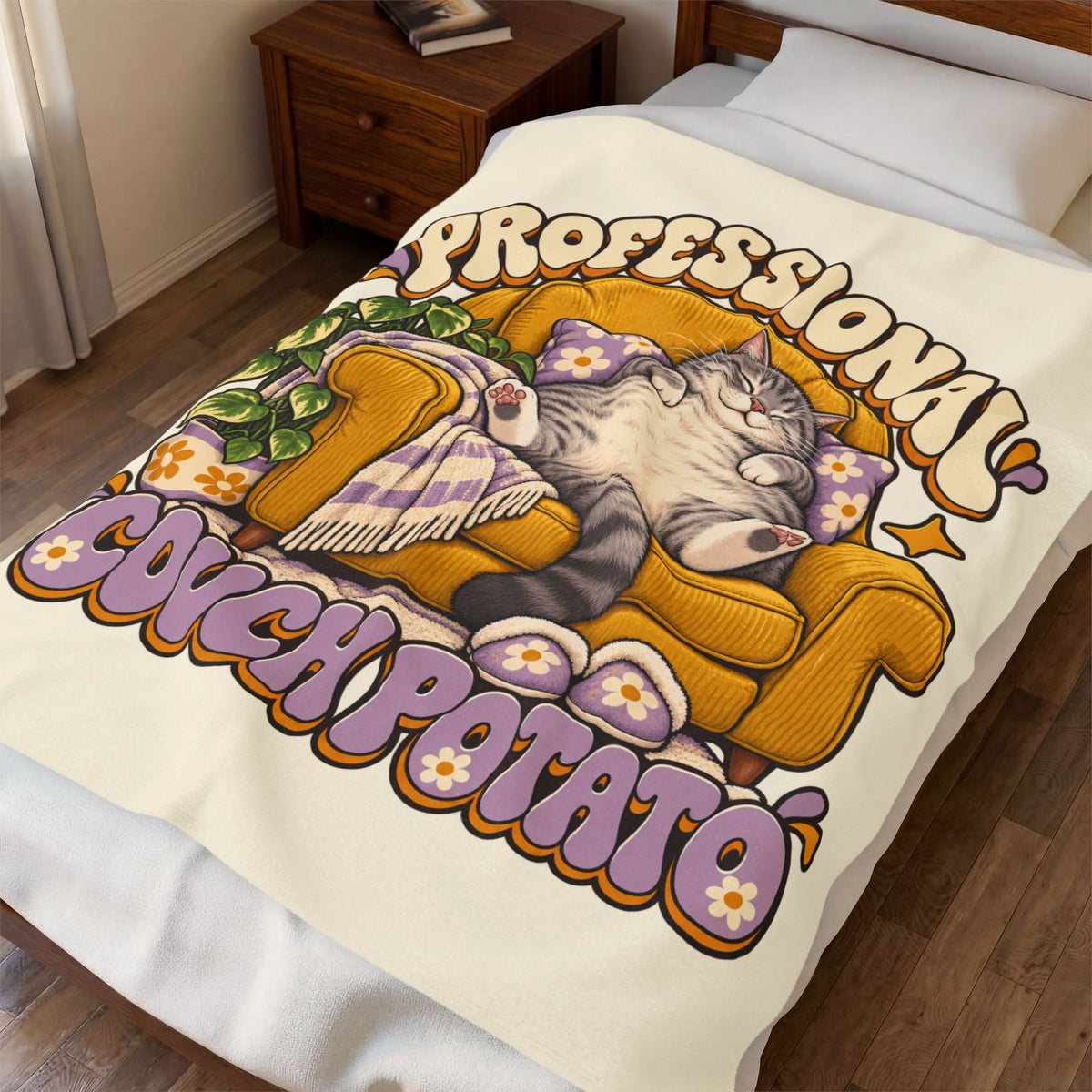 Couch Potato — Custom Pet Portrait Plush Blanket