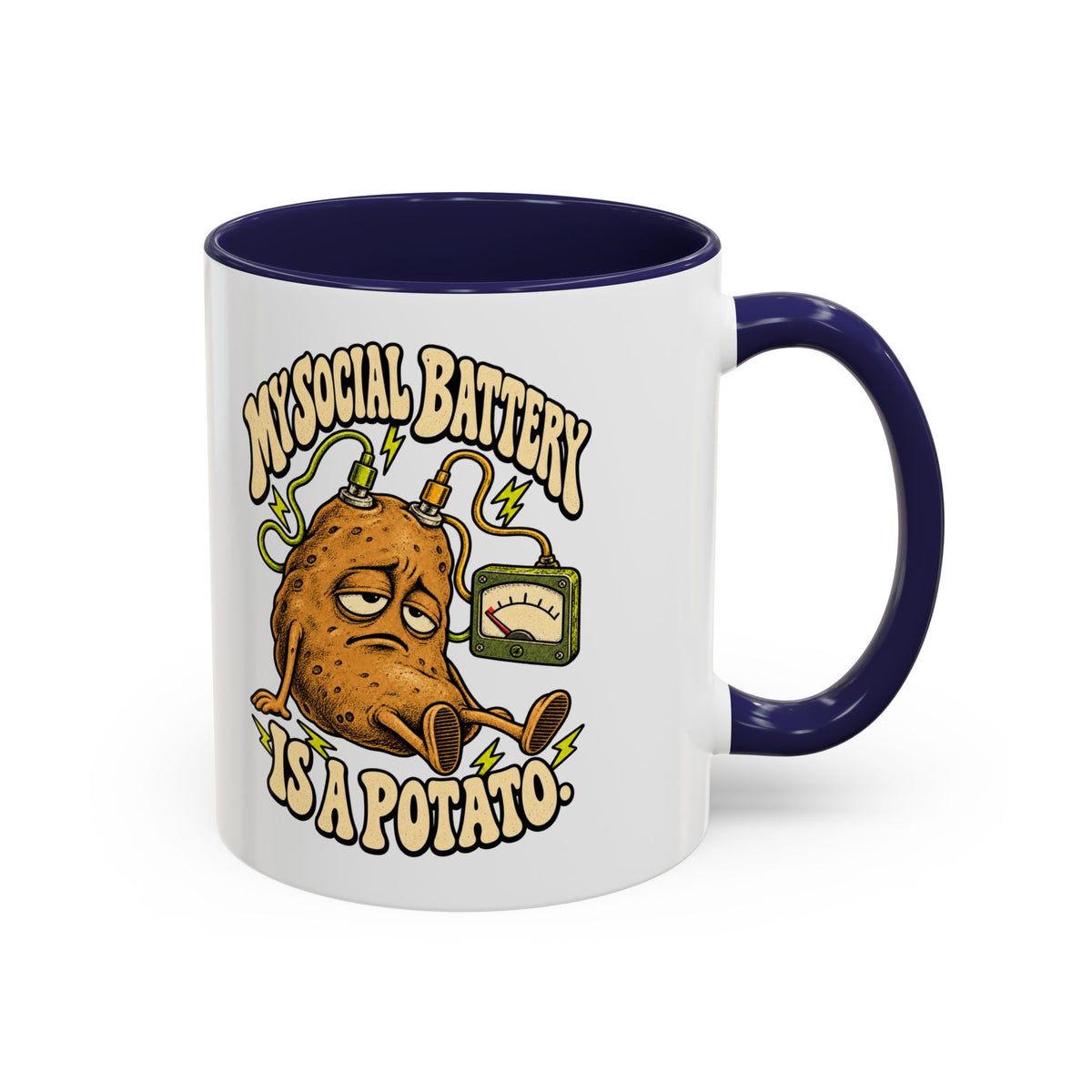 My Social Battery Is a Potato — Accent Mug