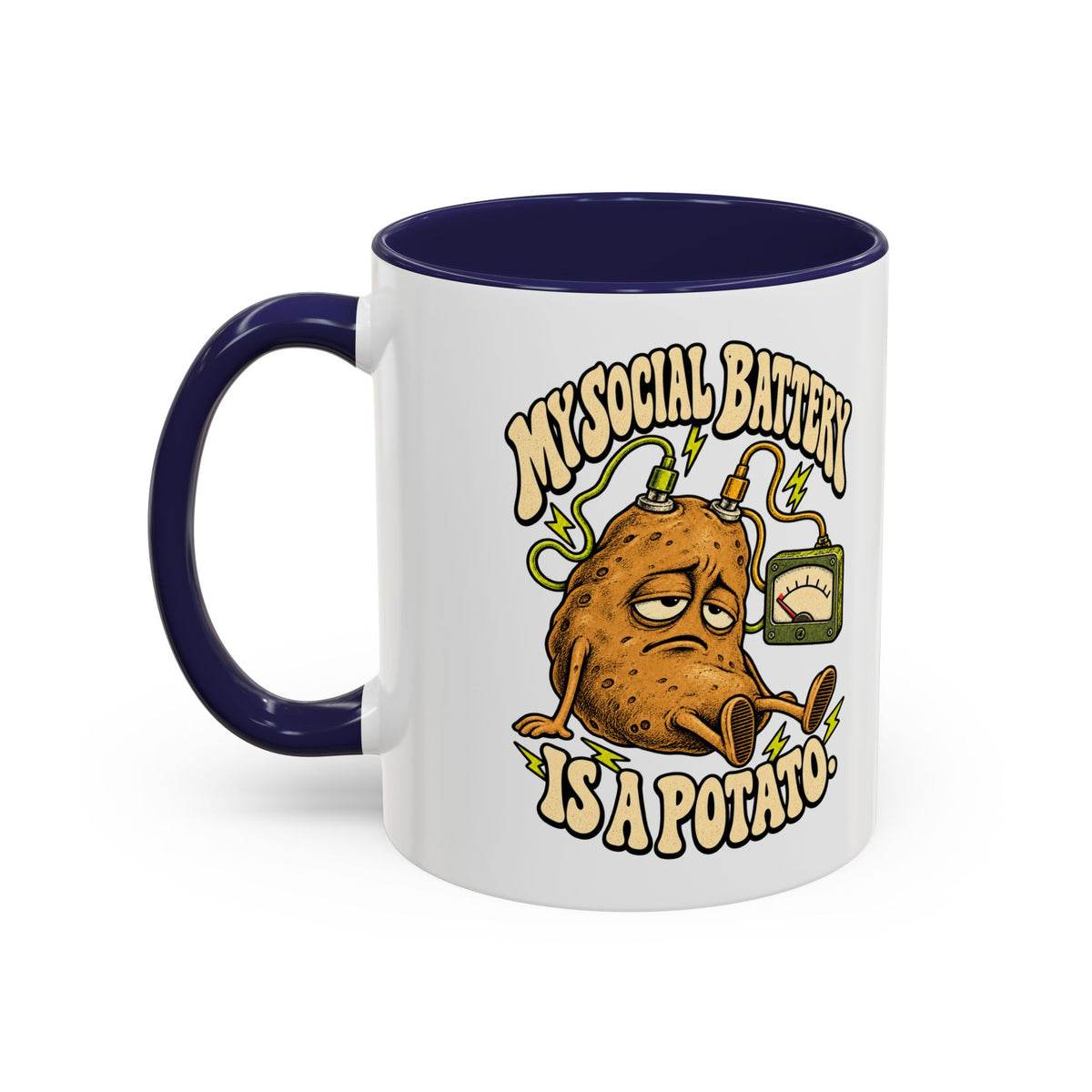 My Social Battery Is a Potato — Accent Mug