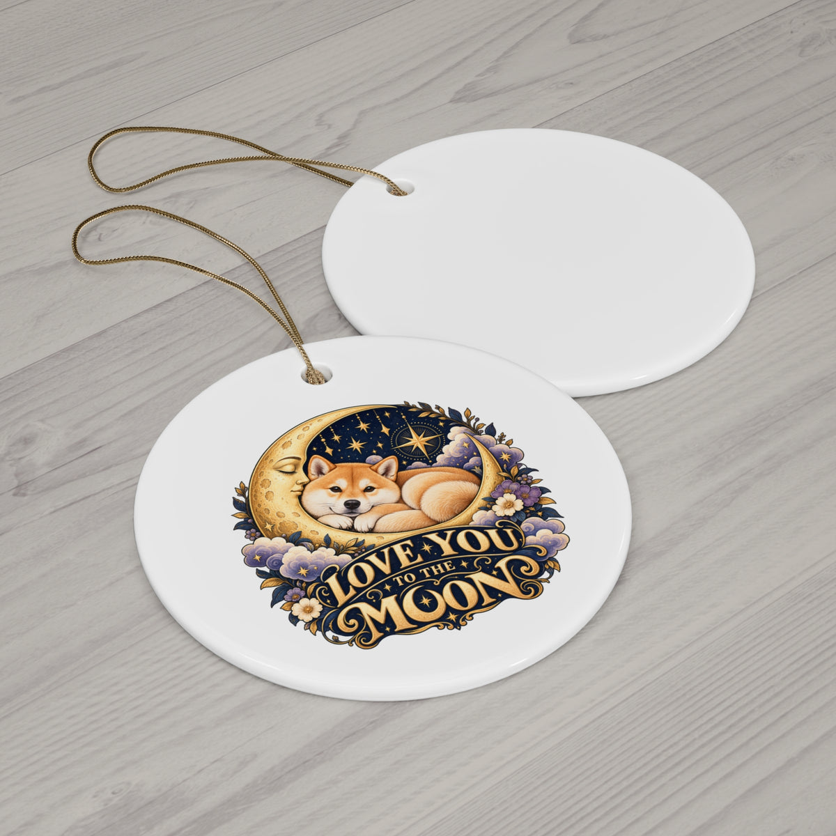 Love You to the Moon — Custom Pet Portrait Keepsake Ornament