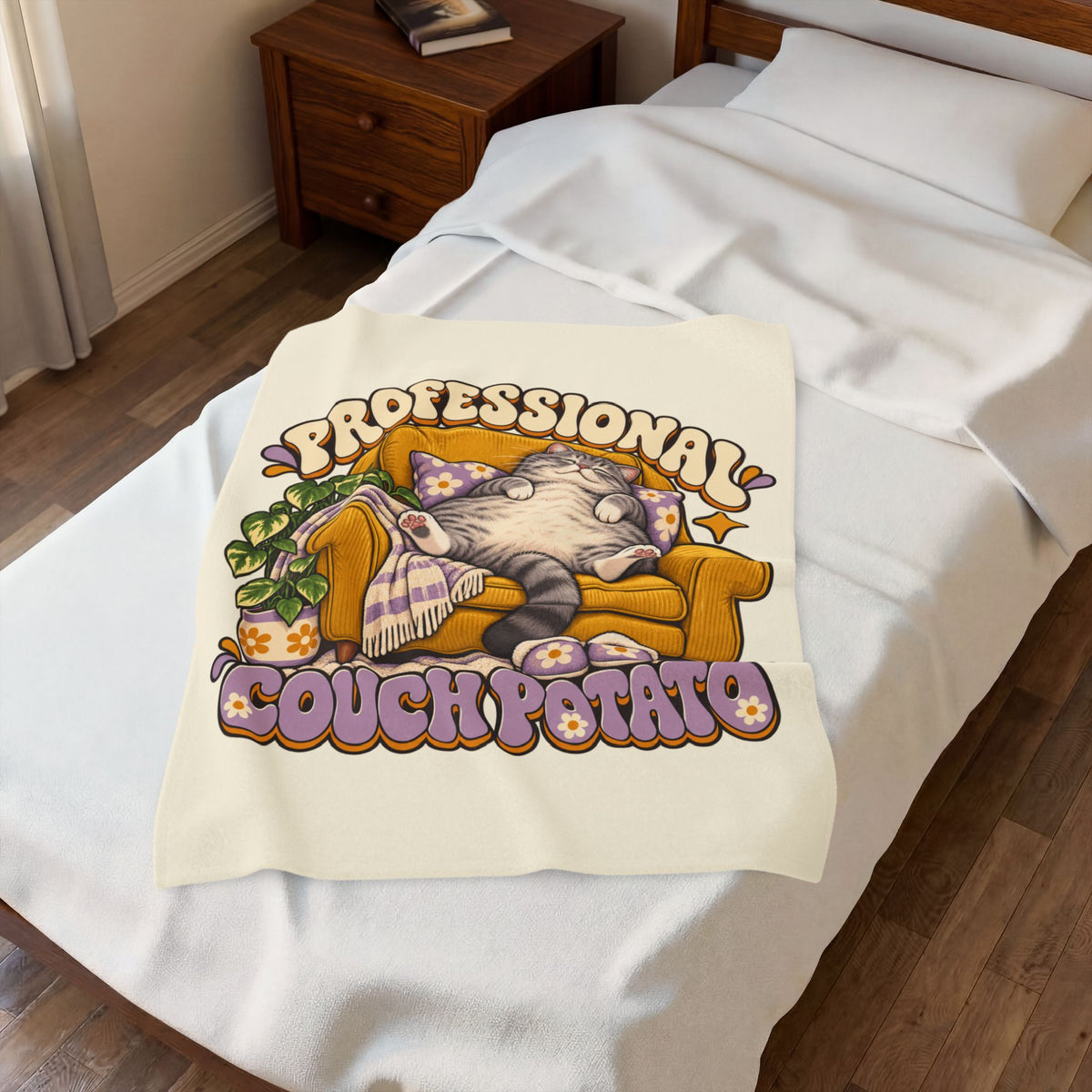 Couch Potato — Custom Pet Portrait Plush Blanket