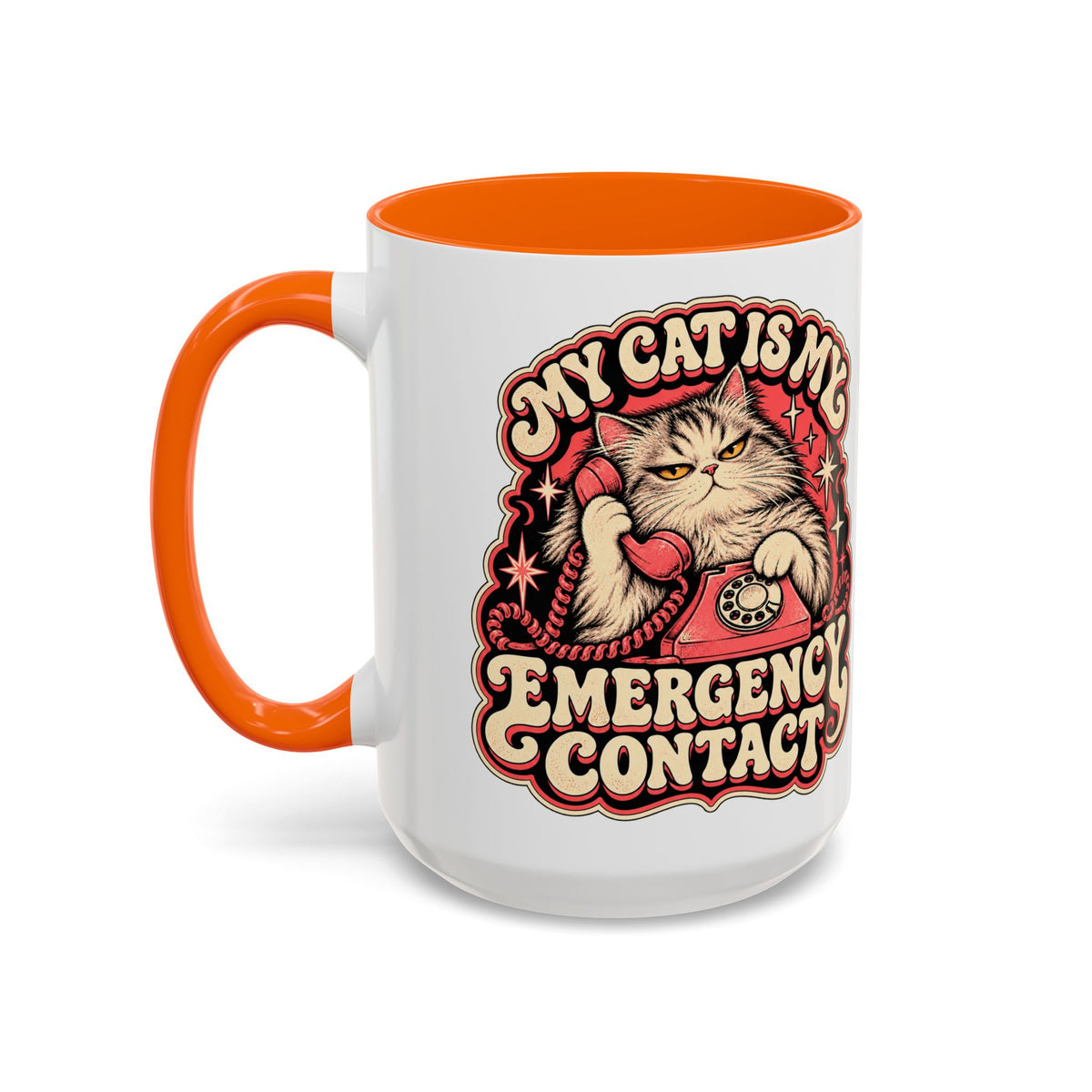 My Cat Is My Emergency Contact — Accent Mug