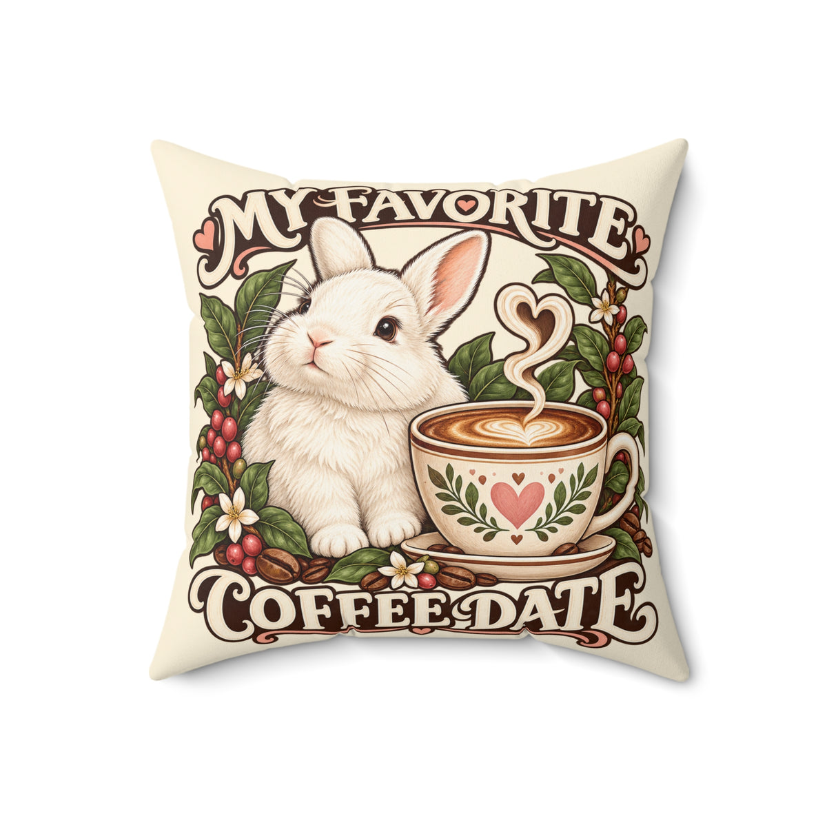 Coffee Companion — Custom Pet Portrait Portrait Pillow
