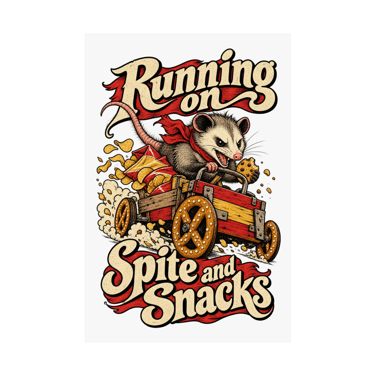 Running on Spite and Snacks — Matte Art Print