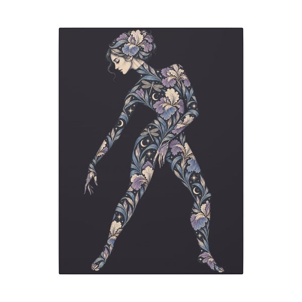 Iris Nocturne Muse — Matte Stretched Canvas