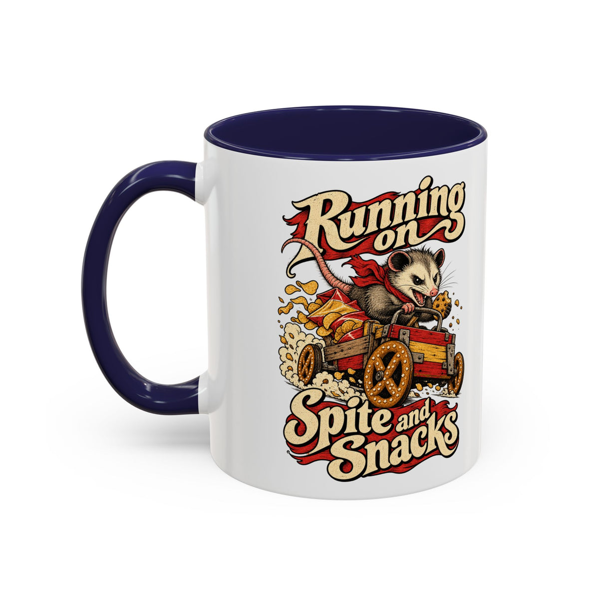 Running on Spite and Snacks — Accent Mug