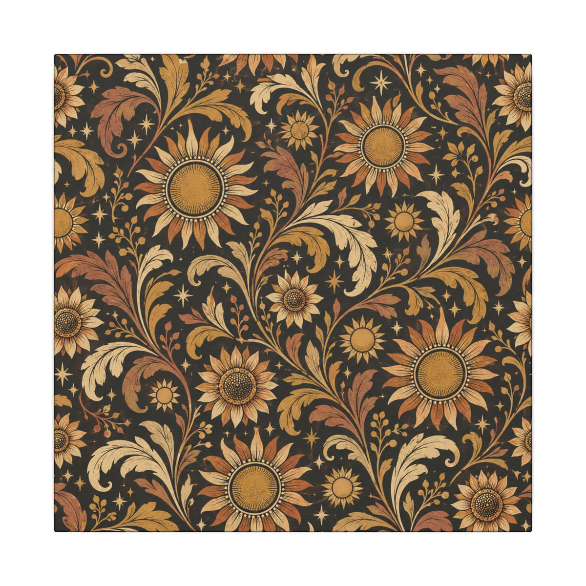 Solar Scroll Pattern — Matte Stretched Canvas
