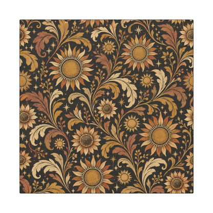Solar Scroll Pattern — Matte Stretched Canvas