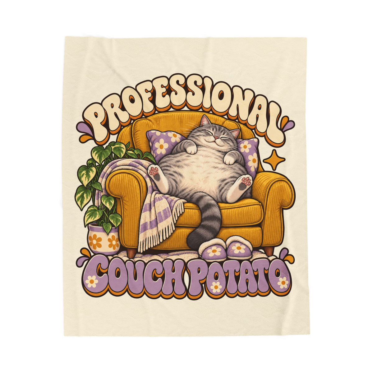 Couch Potato — Custom Pet Portrait Plush Blanket