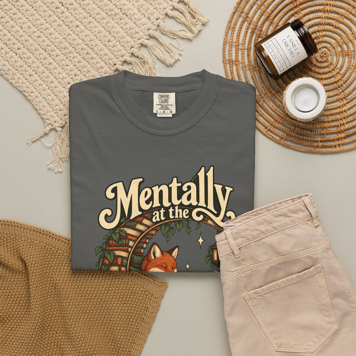 Mentally at the Bookstore — Garment-Dyed Tee