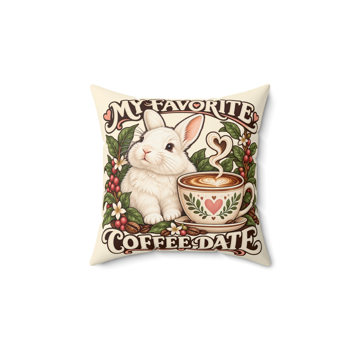 Coffee Companion — Custom Pet Portrait Portrait Pillow