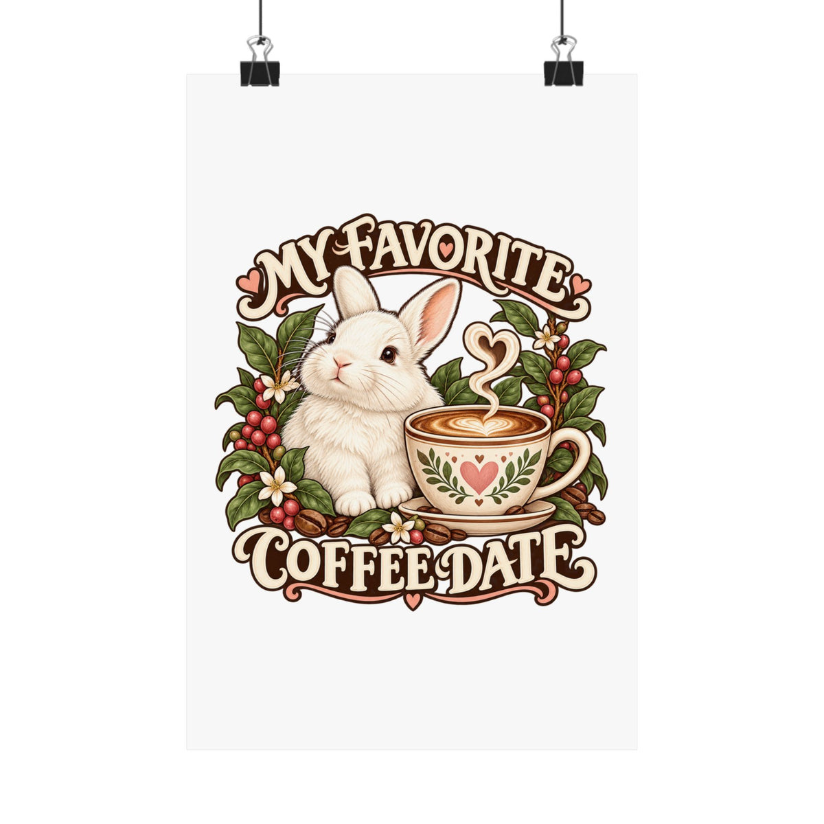 Coffee Companion — Custom Pet Portrait Matte Art Print