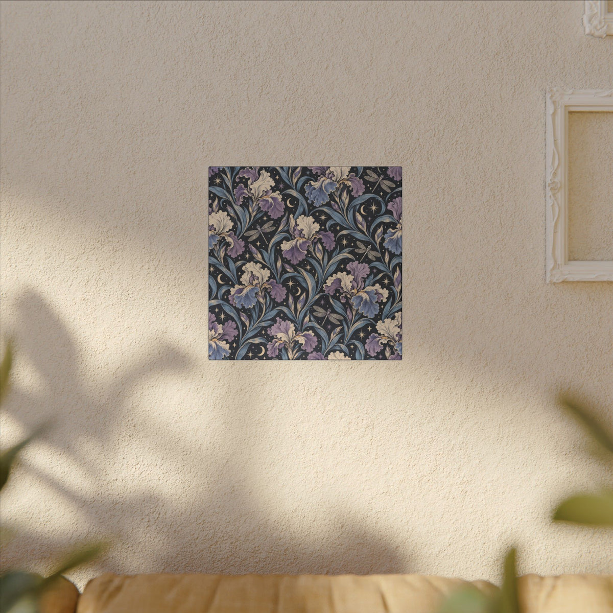 Iris Nocturne Pattern — Matte Stretched Canvas
