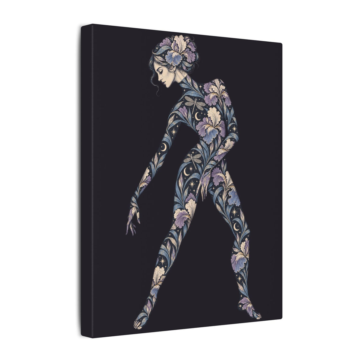 Iris Nocturne Muse — Matte Stretched Canvas