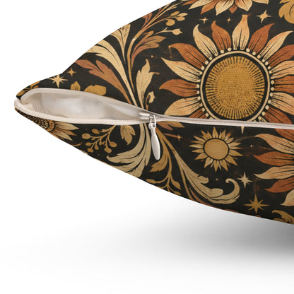 Solar Scroll Pattern — Accent Pillow