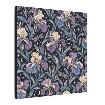 Iris Nocturne Pattern — Matte Stretched Canvas