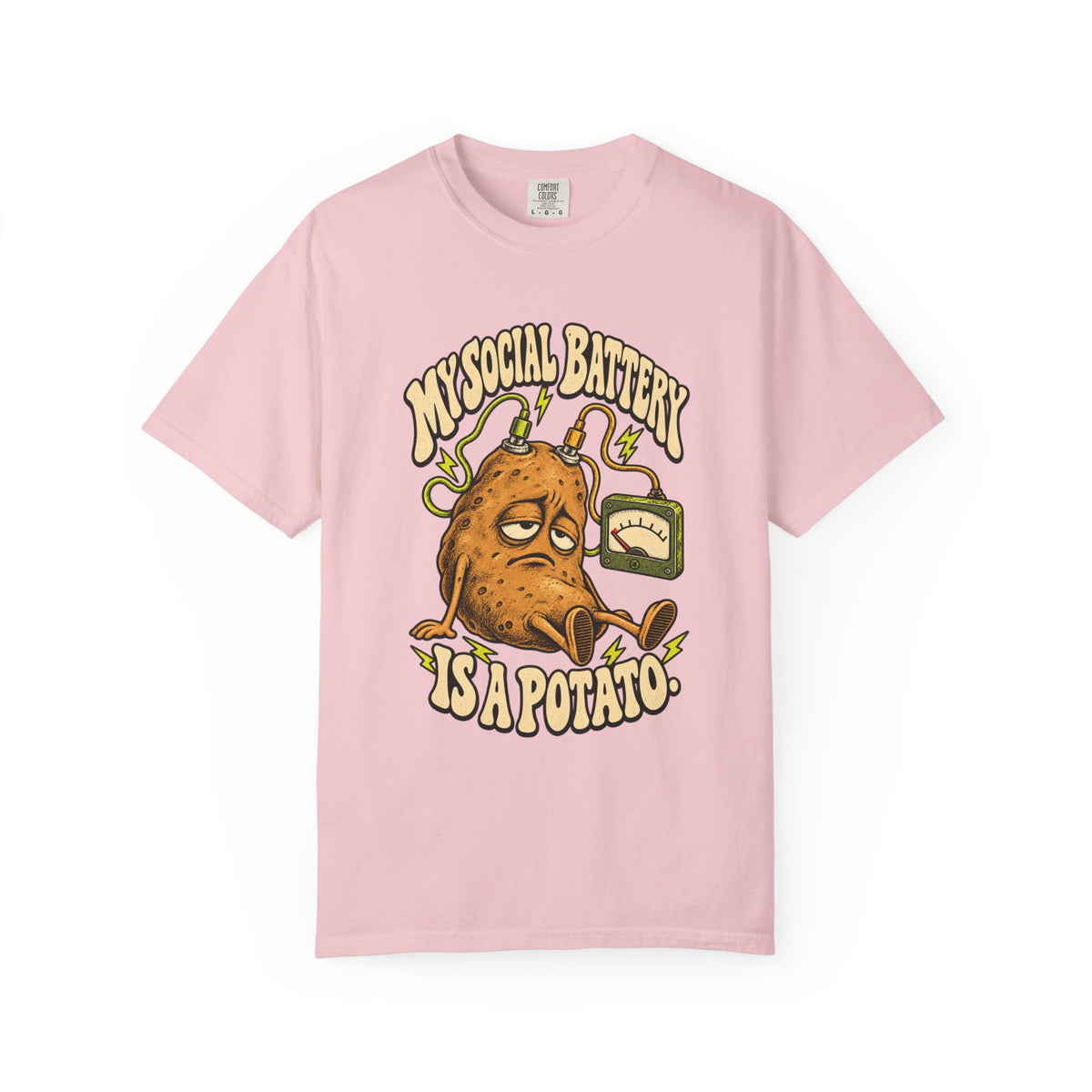My Social Battery Is a Potato — Garment-Dyed Tee