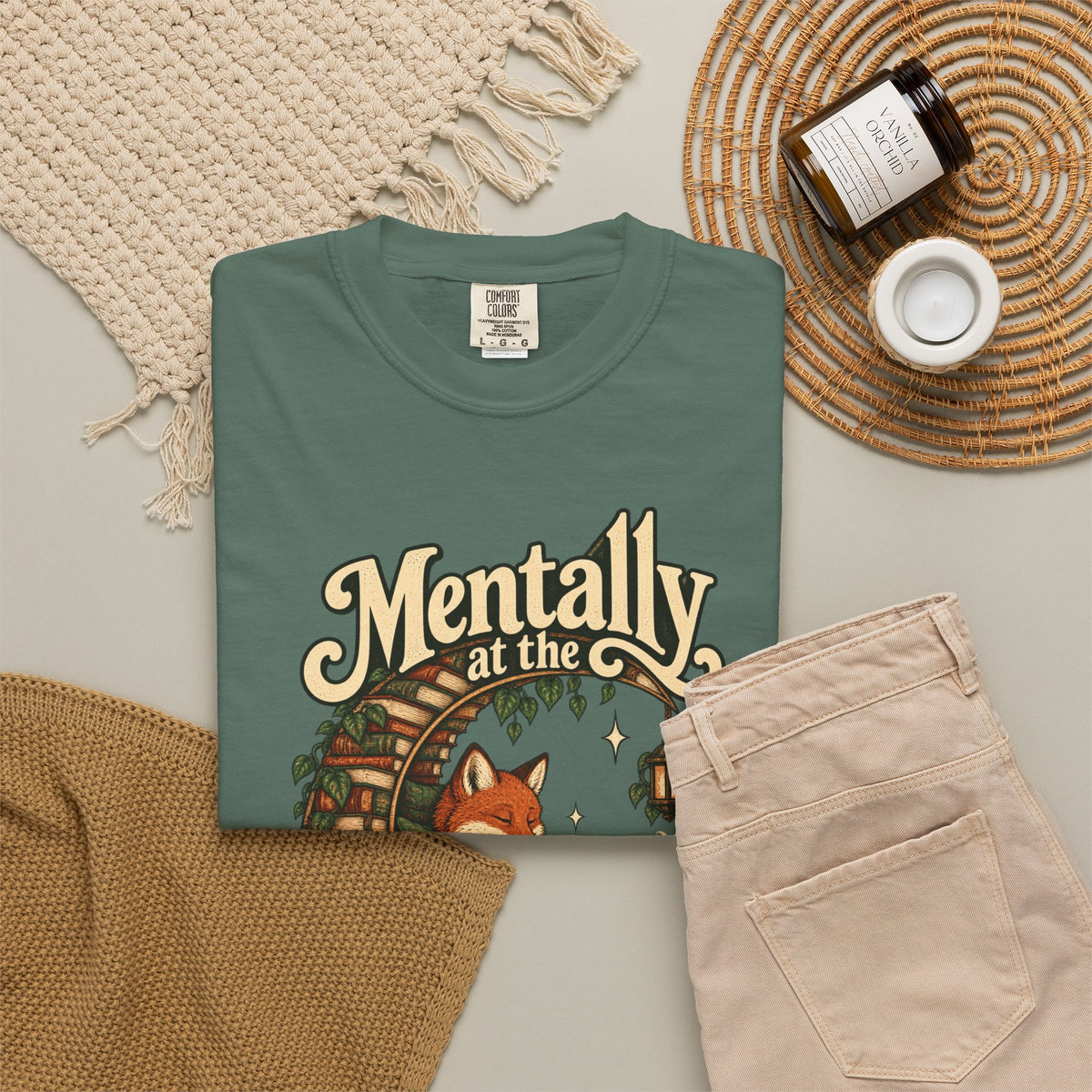Mentally at the Bookstore — Garment-Dyed Tee