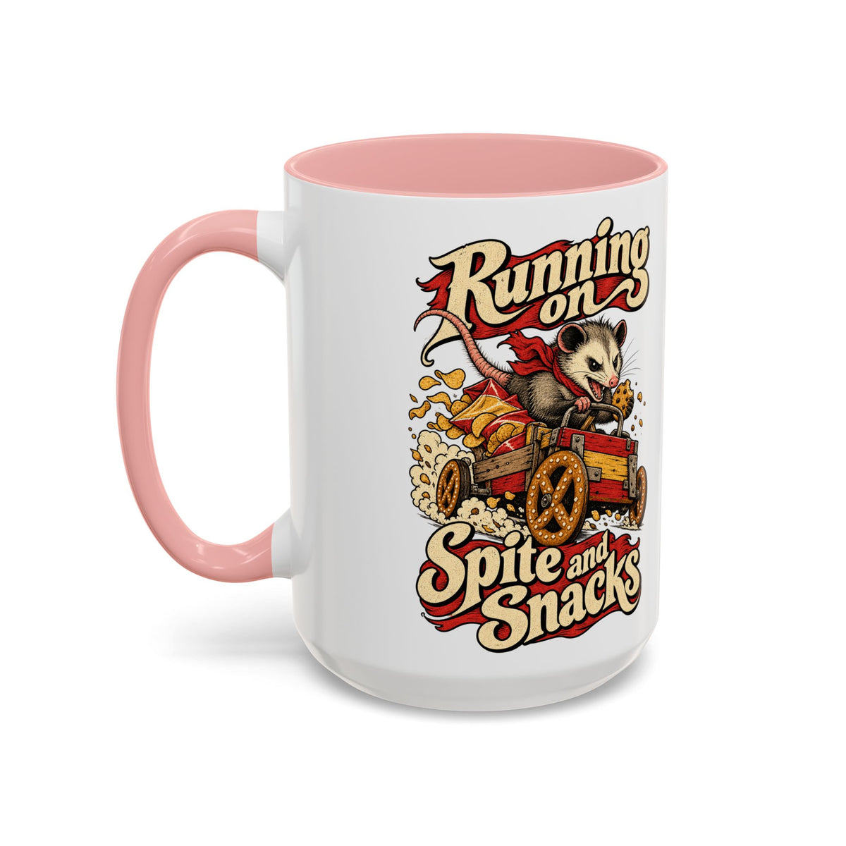 Running on Spite and Snacks — Accent Mug
